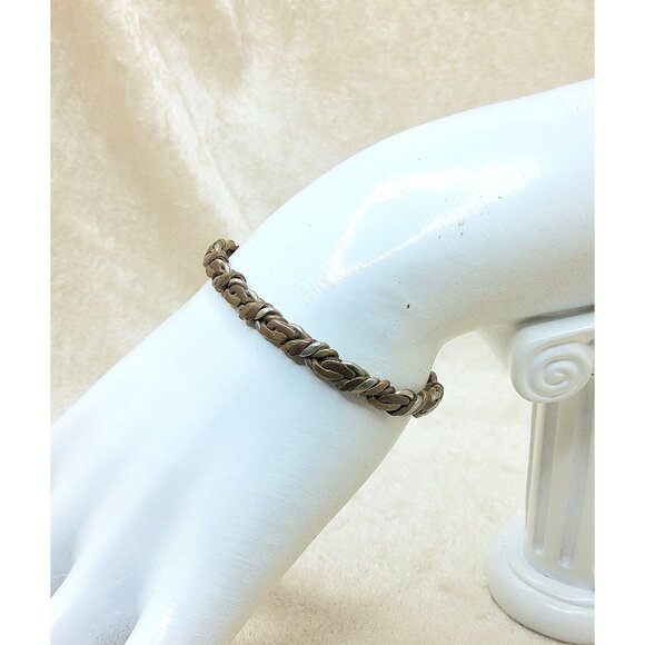 Vintage Hand Crafted Twisted Brass and Aluminum Cuff Bracelet - Picture 3 of 3